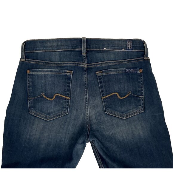 7 For All Mankind Jeans Women's 27 Blue Wash Denim Gwenevere Skinny denim - Picture 5 of 8